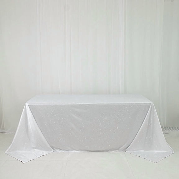 BalsaCircle 90x132 in Scuba Polyester Rectangle Tablecloth with Rhinestone Accents Party Events Decorations