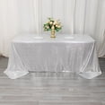 thumbnail image 1 of BalsaCircle 90x132 in Silver Sequin Dots Polyester Rectangle Tablecloth Party Events Reception Decorations Supplies, 1 of 8