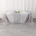 thumbnail image 1 of BalsaCircle 90x132 in Silver Stripes Satin Rectangle Tablecloth Wedding Party Linen Events Decorations Supplies, 1 of 8
