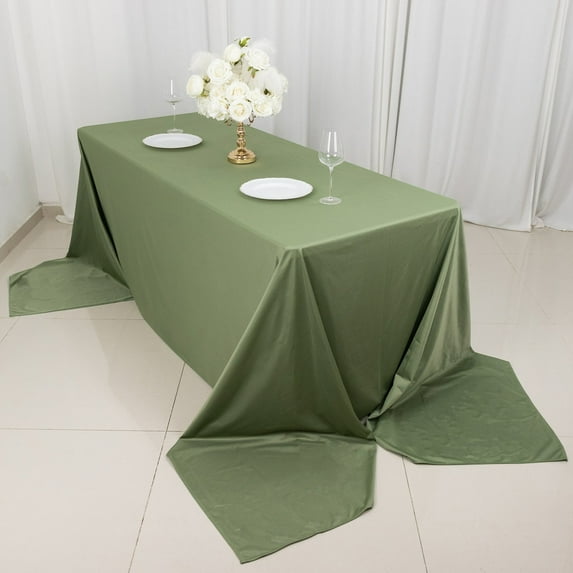 BalsaCircle 90x156 in Dusty Green Scuba Polyester Rectangle Tablecloth Party Events Reception Decorations Supplies