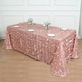 thumbnail image 1 of BalsaCircle 90x156 in Dusty Rose Taffeta Rectangle Tablecloth 3D Leaves Petals Design Party Events Decorations Supplies, 1 of 8