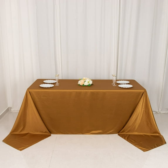 BalsaCircle 90x156 in Gold Scuba Polyester Rectangle Tablecloth Party Events Reception Decorations Supplies