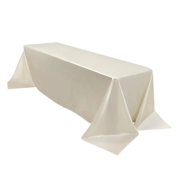 BalsaCircle 90x156 in Pearl White Scuba Polyester Rectangle Tablecloth Party Events Reception Decorations Supplies