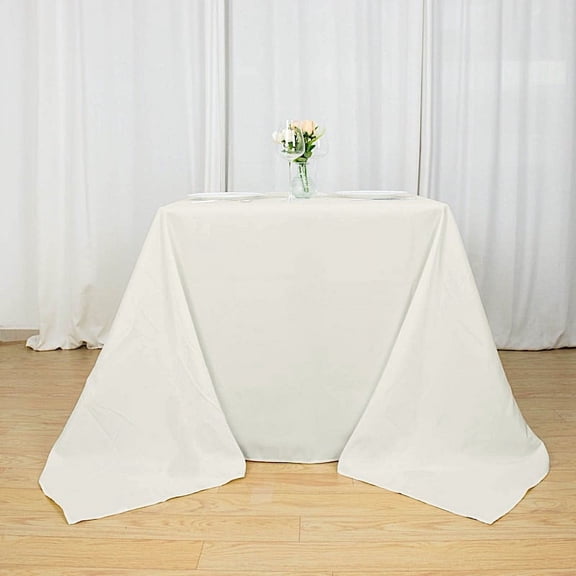 Balsa Circle 90x90 inch Ivory Premium Square Polyester Tablecloth Party Events Tableware Decorations Supplies