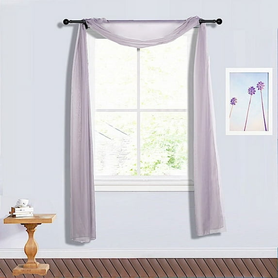 BalsaCircle Amethyst 18 feet Sheer Organza Curtain Panel Backdrop Drape Window Decorations