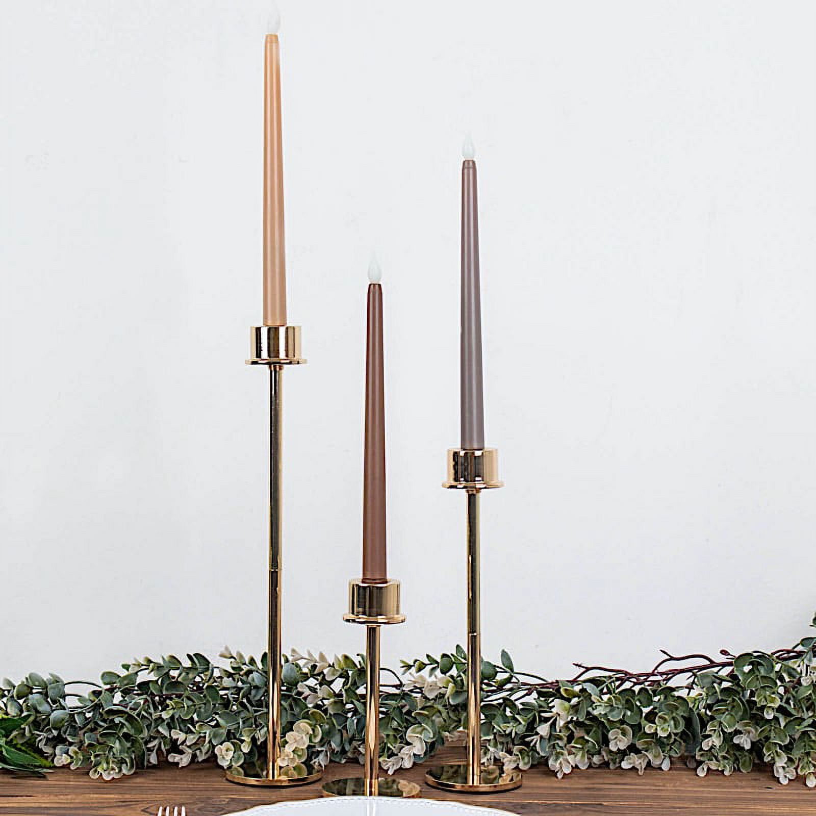 Assorted Warm Flickering Flameless LED Taper Candles Set of 3