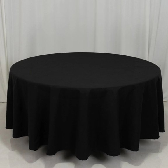 BalsaCircle Black 108" Cotton Blend Round Tablecloth Fabric Dining Table Cover Party Wedding Reception Birthday Catering Event Decorations