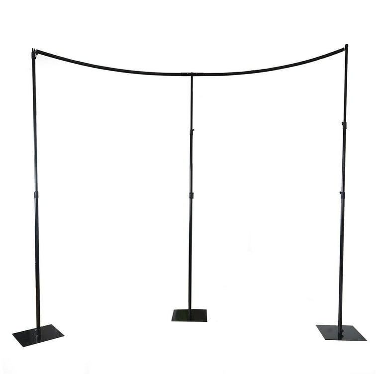 Balsacircle Black 11 ft Heavy Duty Adjustable Curved Pipe and Drape Kit Backdrop Support Stand - Wedding Party Photo Booth Studio