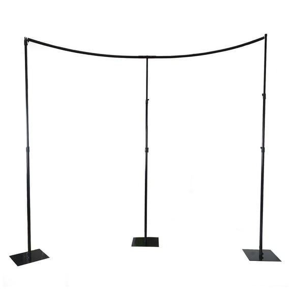 BalsaCircle Black 11 feet Heavy Duty Adjustable Curved Pipe Drape Kit Backdrop Support Stand Wedding Party Photo Booth Studio