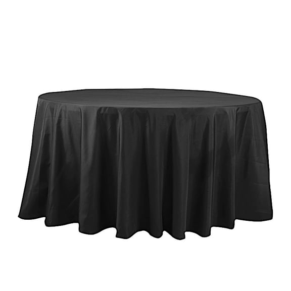 BalsaCircle Black 132" Cotton Blend Round Tablecloth Fabric Dining Table Cover Party Wedding Reception Birthday Catering Event Decorations