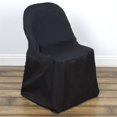 thumbnail image 1 of BalsaCircle Black Folding Round Solid Polyester Chair Covers Wedding decorations Slipcovers, 1 of 5