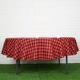 thumbnail image 1 of BalsaCircle Black Red Patriotic Veterans Day 90" Round Tablecloth Gingham Checkered Polyester Washable 4th of July Linen, 1 of 7