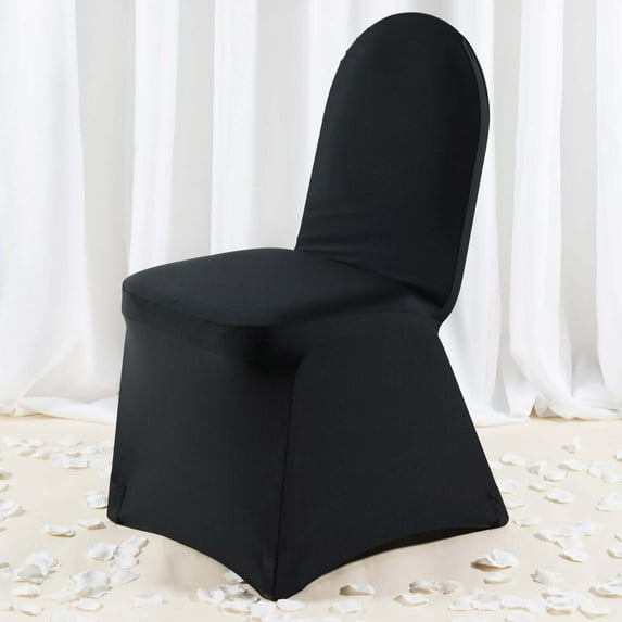 BalsaCircle Black Solid Banquet Premium Spandex Stretchable Chair Cover Event Slipcover