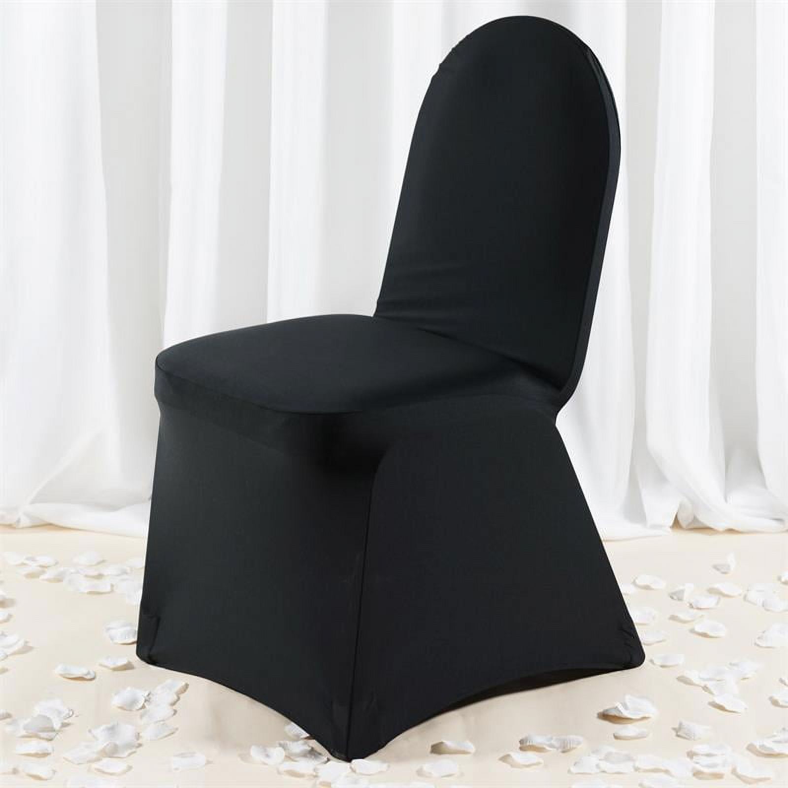 BalsaCircle Black Solid Premium Spandex Folding Chair Cover
