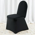 thumbnail image 1 of BalsaCircle Black Solid Premium Spandex Folding Chair Cover Wedding Party Slipcovers, 1 of 3