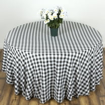 BalsaCircle Black and White Patriotic Veterans Day 108" Round Tablecloth Gingham Checkered Polyester Washable 4th of July Linen