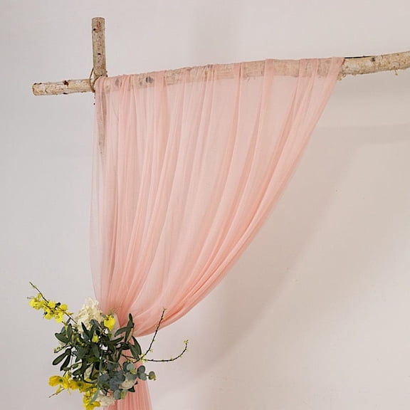 BalsaCircle Blush 5x14 feet Sheer Curtain Backdrop Wedding Drapery Panel Party Wedding Reception Home Events Decorations Supplies