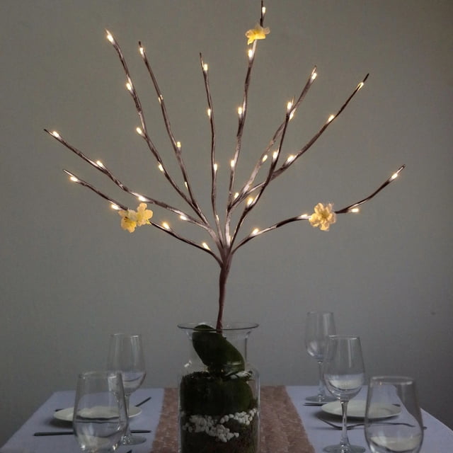 Balsa Circle Brown 3 Warm White 31 in LED Trees Lighted Artificial ...