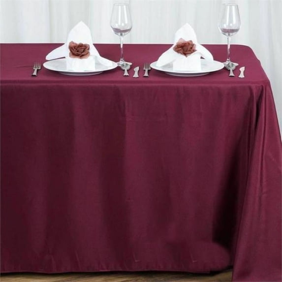 BalsaCircle Christmas Holidays 10 Pieces 90" x 156" Burgundy Rectangle Polyester Tablecloths Linen