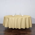 thumbnail image 1 of BalsaCircle Christmas Holidays 108" Champagne Round Polyester Tablecloth Linens Decoration, 1 of 8