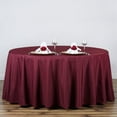thumbnail image 1 of BalsaCircle Christmas Holidays 120" Burgundy Round Polyester Tablecloth Linens Decoration, 1 of 6