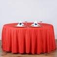 thumbnail image 1 of BalsaCircle Christmas Holidays 120" Red Round Polyester Tablecloth Linens Decoration, 1 of 9
