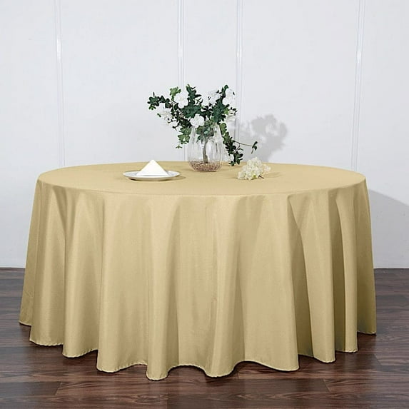 BalsaCircle 6 Pieces 120" Champagne Round Polyester Tablecloths Linens Kitchen Dining