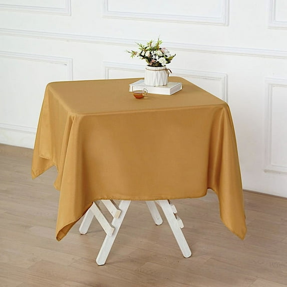 BalsaCircle 6 Pieces 54" x 54" Gold Square Polyester Tablecloths Table Cover Linens