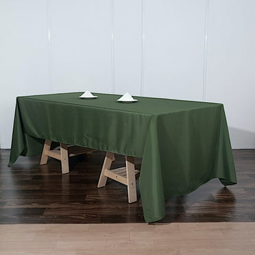BalsaCircle Christmas Holidays 6 Pieces 60" x 126" Moss Green Rectangle Polyester Tablecloths Linen