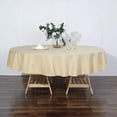 thumbnail image 1 of Balsa Circle Christmas Holidays 6 Pieces 90" Champagne Round Polyester Tablecloths Linen, 1 of 8