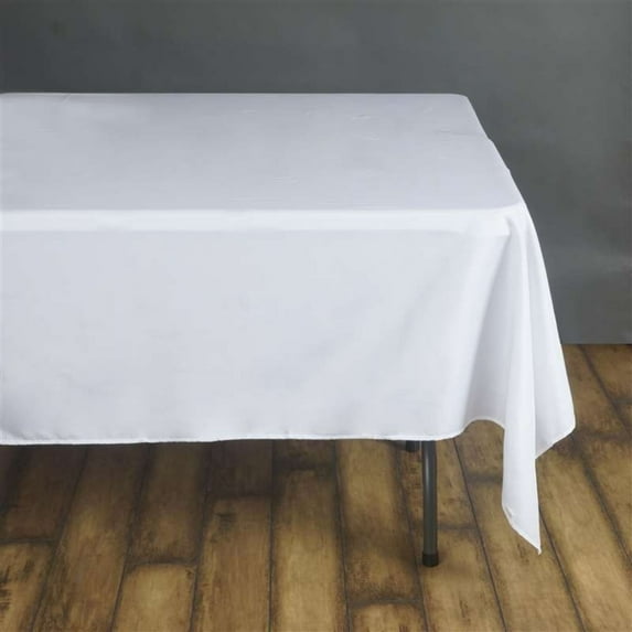 BalsaCircle Christmas Holidays 70" x 70" White Square Polyester Tablecloth Linen Decoration