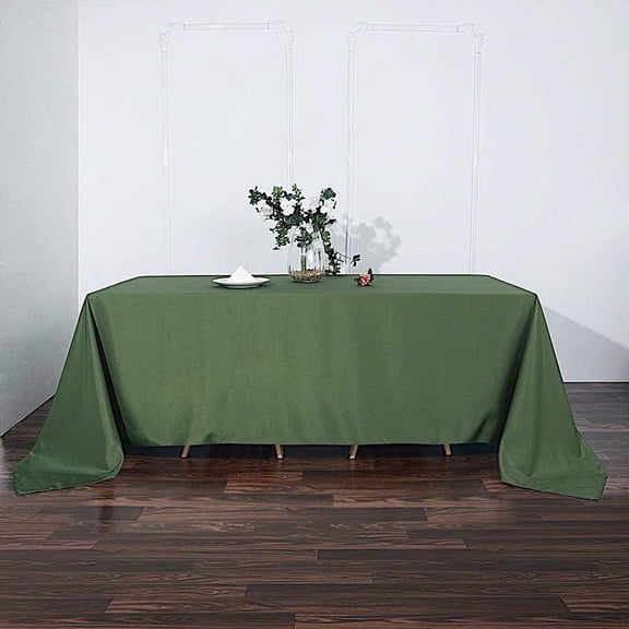 BalsaCircle Christmas Holidays 90" x 132" Moss Green Rectangle Polyester Tablecloth Linen
