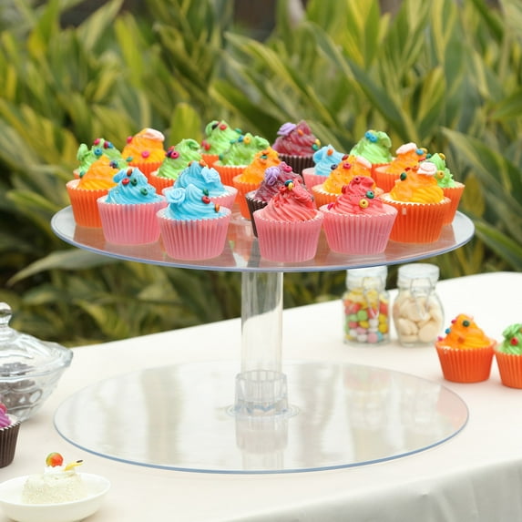 BalsaCircle Clear 16" Cupcake Cake Stand Wedding Party Decorations Dessert Display Pedestal Riser