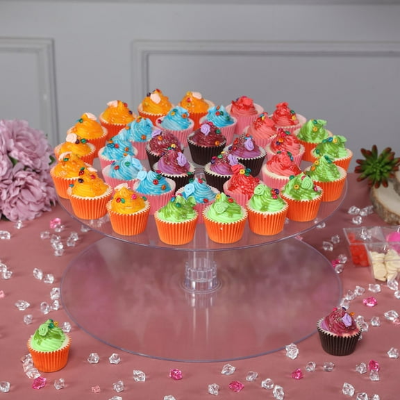 BalsaCircle Clear 18" Cupcake Cake Stand Wedding Party Decorations Dessert Display Pedestal Riser