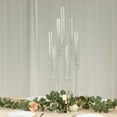 BalsaCircle Clear 33 in Round 7 Arm Acrylic Cluster Taper Candle Holder ...