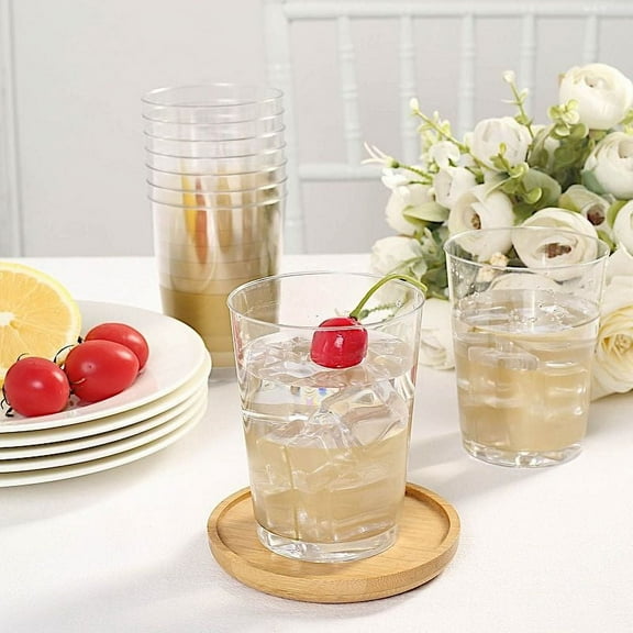 Balsa Circle Clear 50 Pieces 10 oz Disposable Plastic Plastic Cups Buffet Tableware