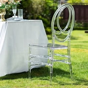 BalsaCircle Clear Stackable Acrylic Transparent Armless Chiavari Chair Oval Back Party Event
