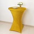thumbnail image 1 of Balsa Circle Cocktail Spandex Fitted Stretchable Elastic Tablecloth Gold, 1 of 8