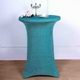 thumbnail image 1 of BalsaCircle Cocktail Spandex Fitted Stretchable Elastic Tablecloth Turquoise, 1 of 9