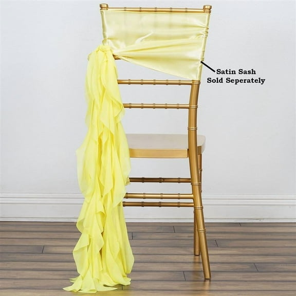 BalsaCircle Curly Chiffon Chair Sash Yellow