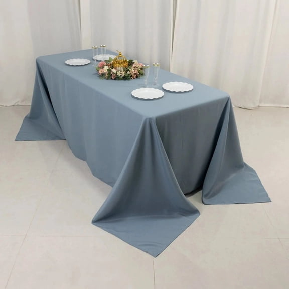 BalsaCircle Dusty Blue 90" x 132" Premium Polyester Rectangular Tablecloth Table Linens Wedding Reception Party Catering Event Decorations