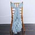 thumbnail image 1 of BalsaCircle Dusty Blue Premium Solid Curly Chiffon Chair Sashes Wedding Slipcovers, 1 of 7