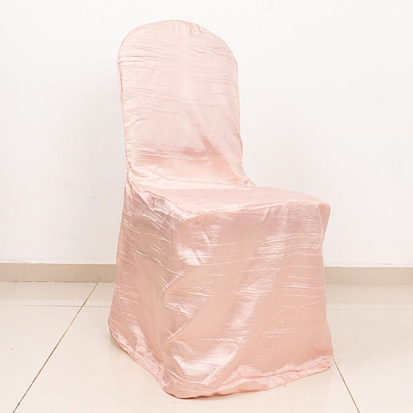 BalsaCircle Dusty Rose Crushed Crinkle Taffeta Stretchable Banquet Chair Cover Party Events Home ...