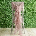 thumbnail image 1 of BalsaCircle Dusty Rose Premium Solid Curly Chiffon Chair Sashes Wedding Slipcovers, 1 of 5