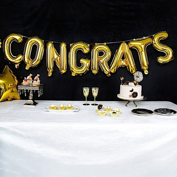 BalsaCircle Gold 13" Congrats Mylar Foil Plain Balloon Banner Party Backdrop Events