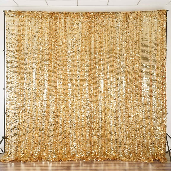 Balsa Circle Gold 20 feet x 10 feet Assorted Big Payette Sequin Backdrop Curtain Wedding Party Photo Prop