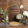 thumbnail image 1 of Balsa Circle Gold 22" Geometric Nonagon Wood Metal Arch Cake Display Stand Wedding Party Decorations, 1 of 8