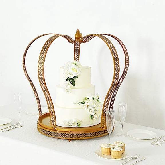 Balsa Circle Gold 26" Metal Crown Cupcake Dessert Display Stand Centerpiece Party Events Decorations