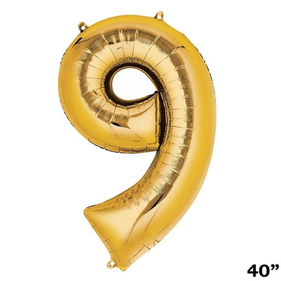 Balsa Circle 40" Mylar Foil Plain Balloon Gold Number 9