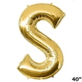 thumbnail image 1 of Balsa Circle 40" Mylar Foil Plain Balloon Gold Letter S, 1 of 5